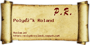 Polyák Roland névjegykártya